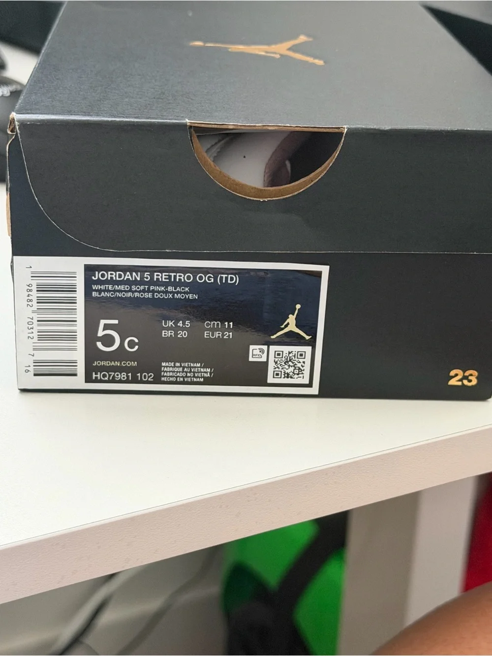 Toddler Jordan 5 Retro Medium Soft Pink Sneaker Infant Nike